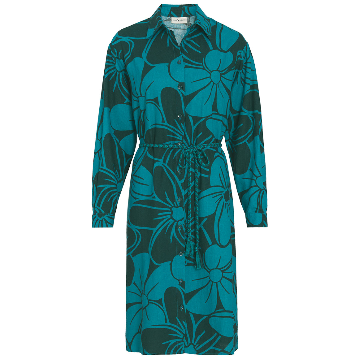 Damen Leinen-Hemdkleid mit Blumen-Allover Damen Leinen-Hemdkleid mit Blumen-Allover von Gina