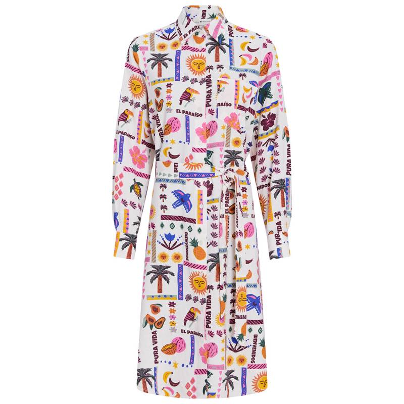 Damen Leinen-Kleid mit Allover-Print von Gina