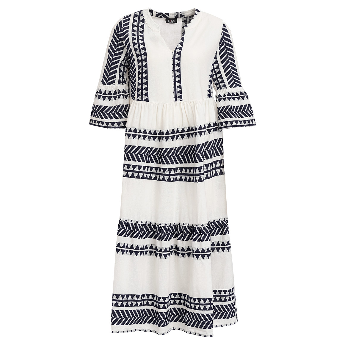 Damen Maxikleid mit Allover-Muster von Gina