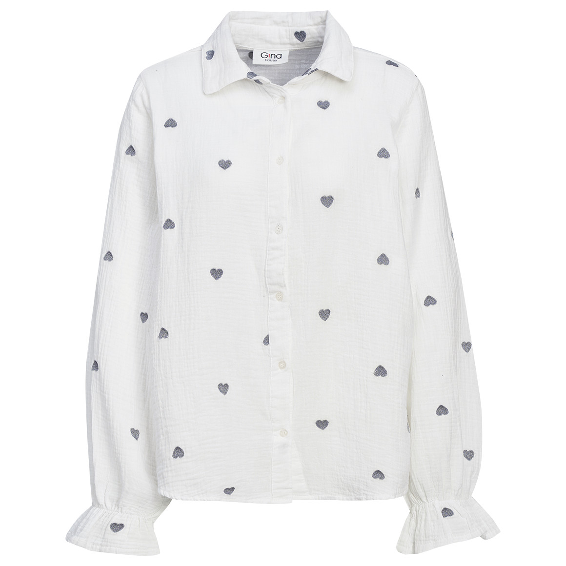 Damen Musselin-Bluse mit Herz-Stickerei Damen Musselin-Bluse mit Herz-Stickerei von Gina
