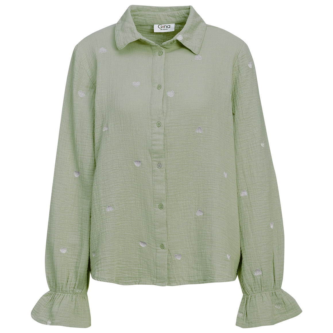 Damen Musselin-Bluse mit Herz-Stickerei Damen Musselin-Bluse mit Herz-Stickerei von Gina