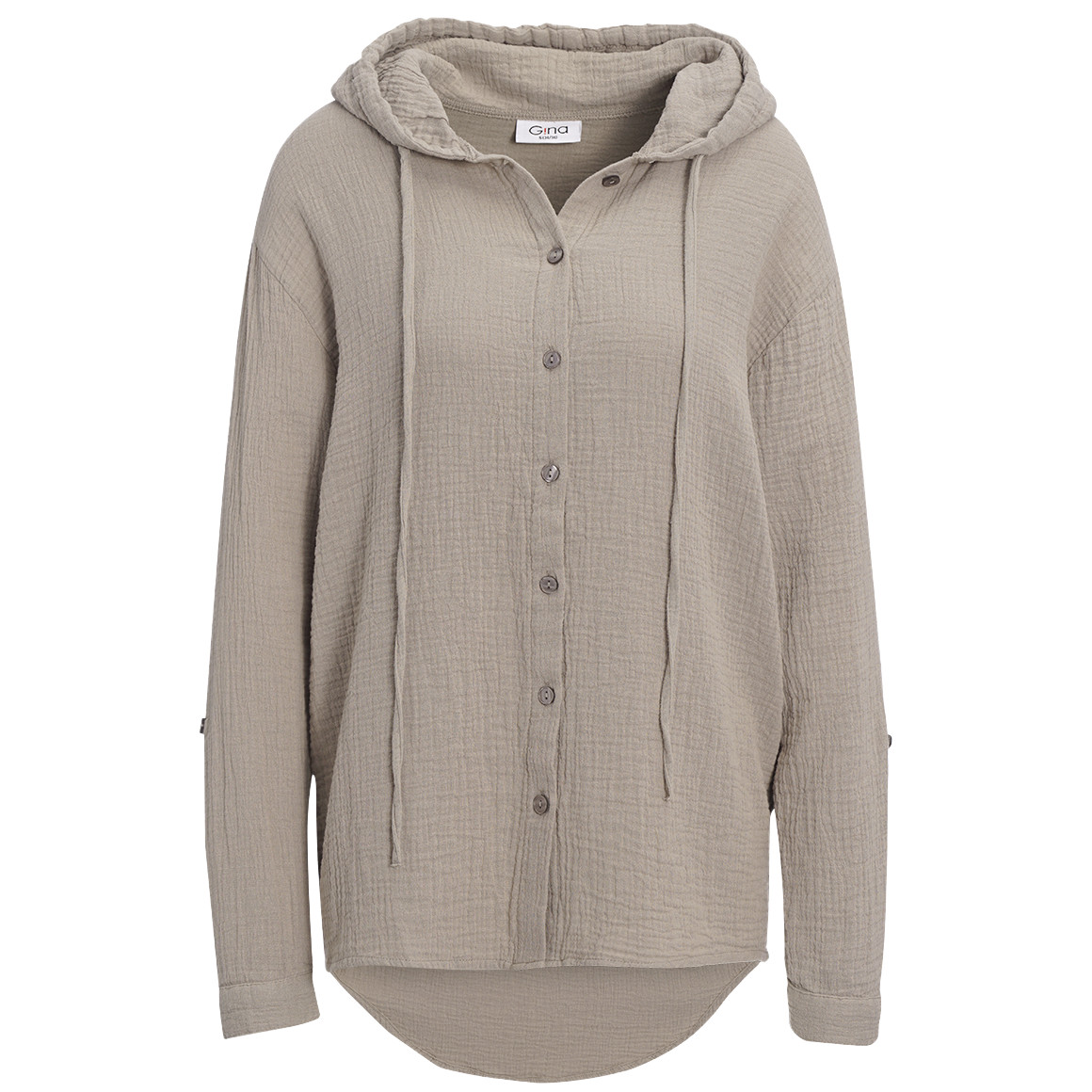 Damen Musselin-Bluse mit Kapuze von Gina