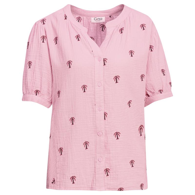 Damen Musselin-Bluse mit Palmen-Stickerei von Gina