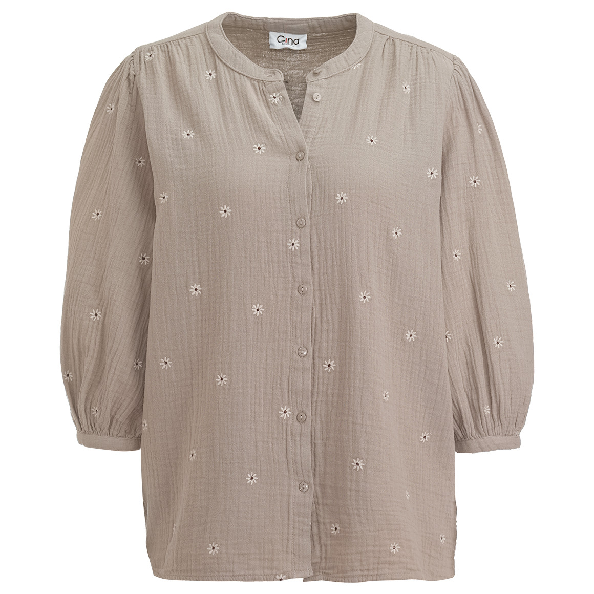 Damen Musselin-Bluse mit Stickerei von Gina