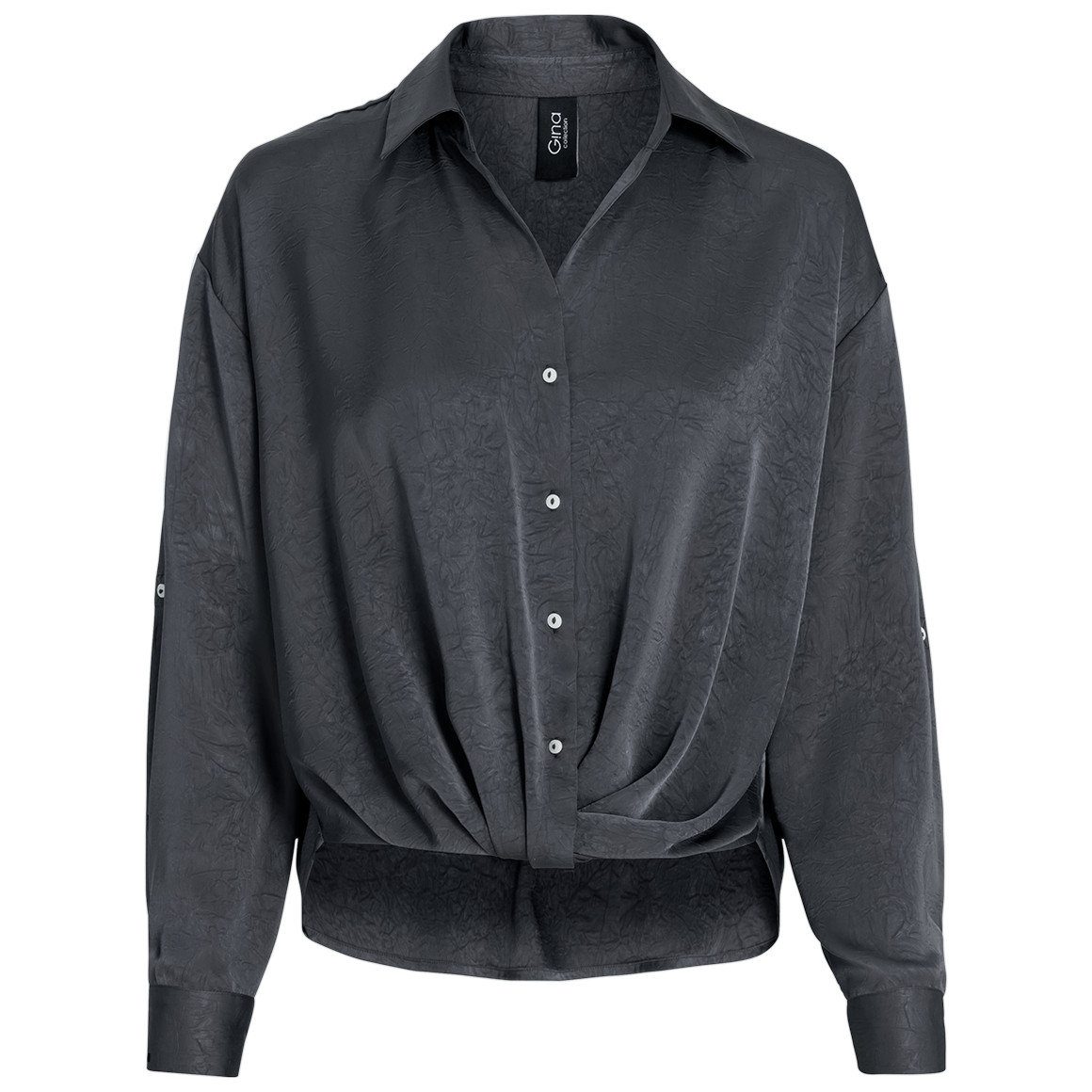 Damen Satinbluse mit Knopfleiste von Gina