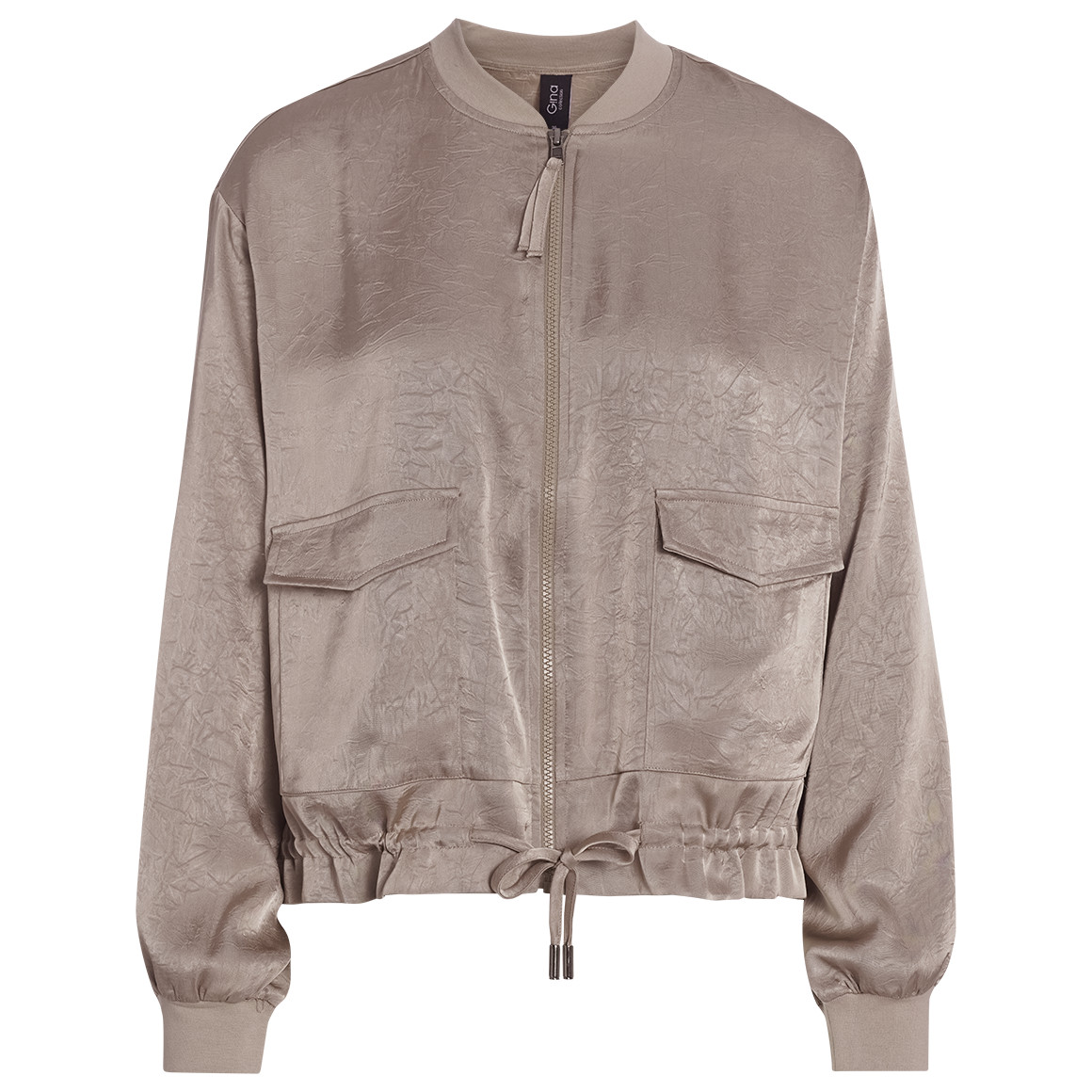 Damen Satinjacke mit Reißverschluss von Gina