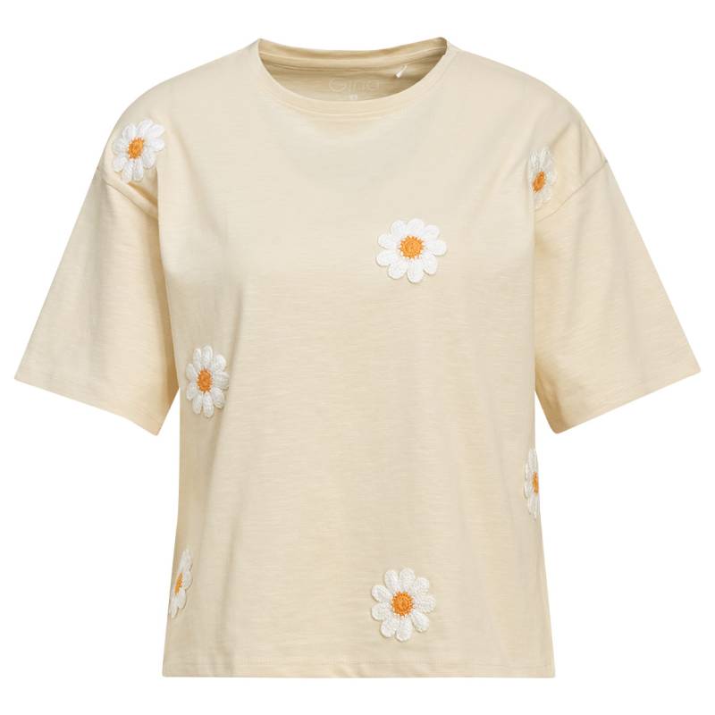 Damen Shirt mit Blumen-Applikation von Gina