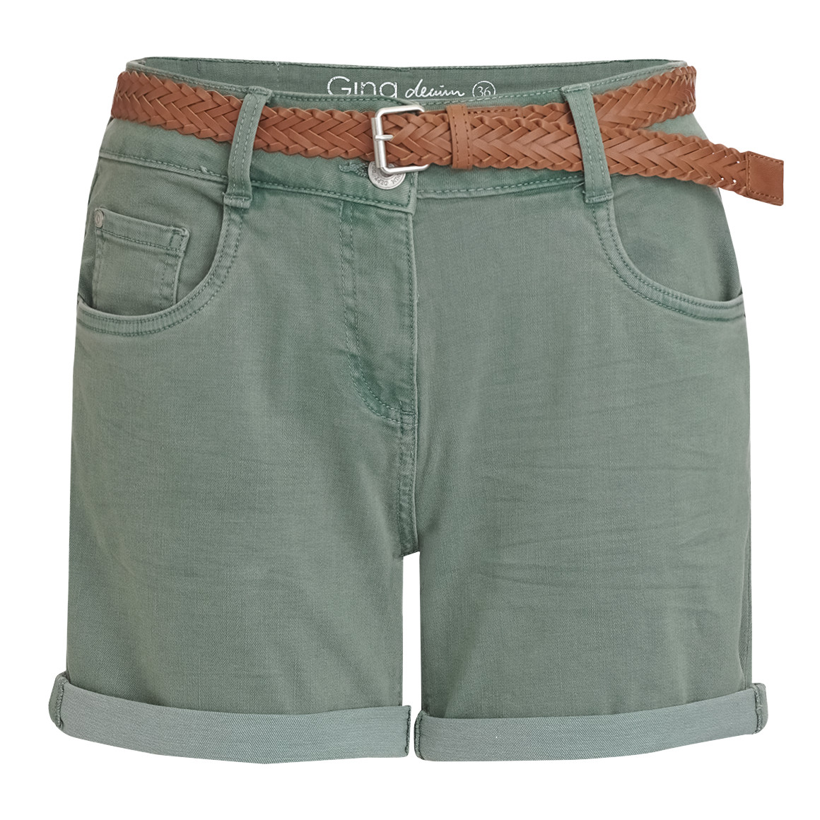 Damen Shorts mit geflochtenem Gürtel von Gina