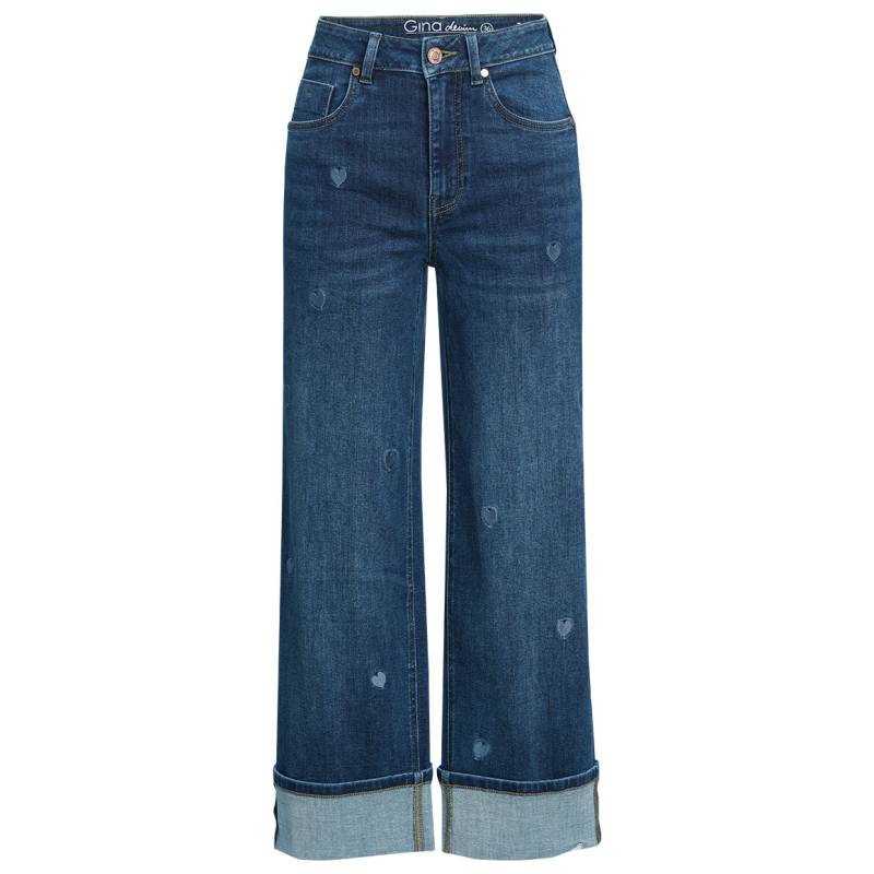 Damen Straight-Jeans mit Allover-Stickerei von Gina