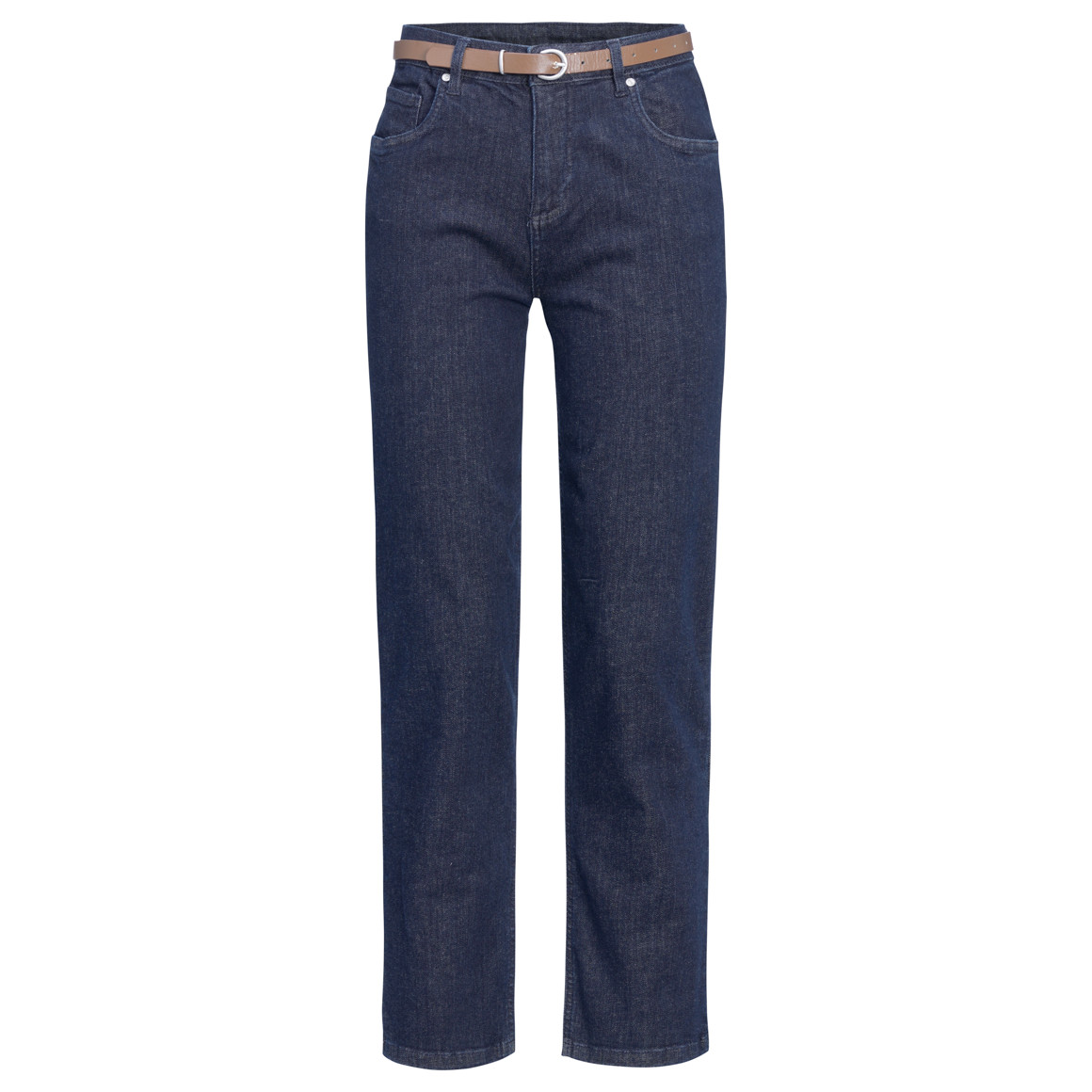 Damen Straight-Jeans mit Gürtel von Gina