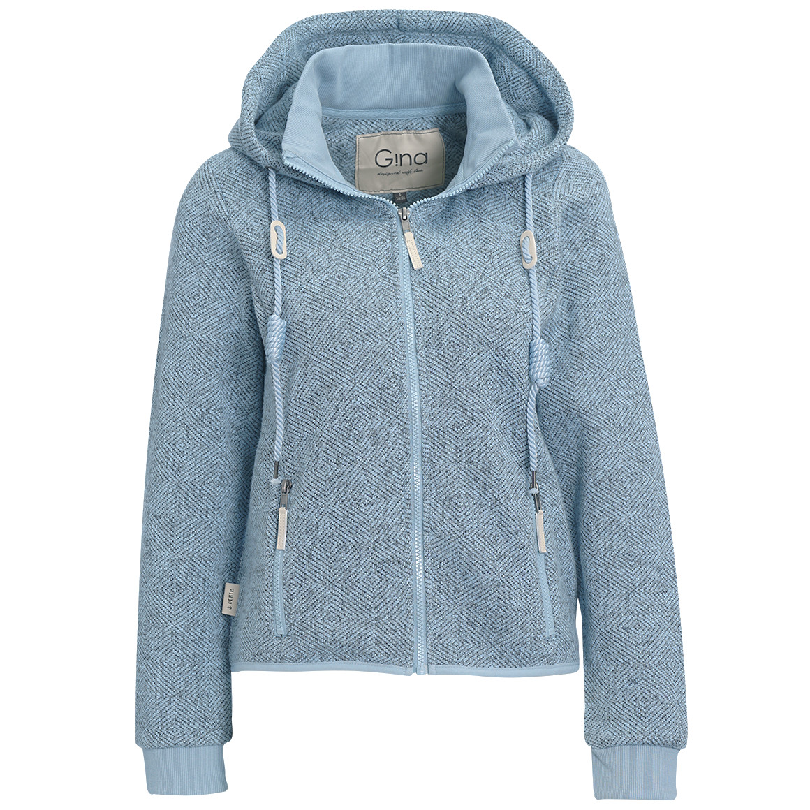 Damen Strickfleece-Jacke mit Kapuze von Gina