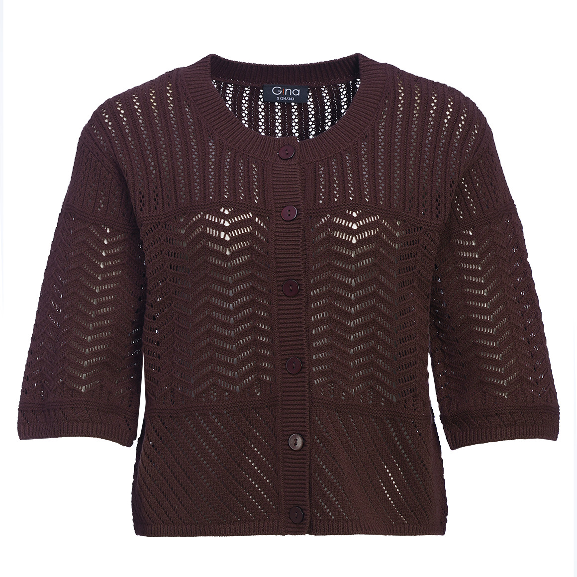 Damen Strickjacke mit Ajours-Muster Damen Strickjacke mit Ajours-Muster von Gina