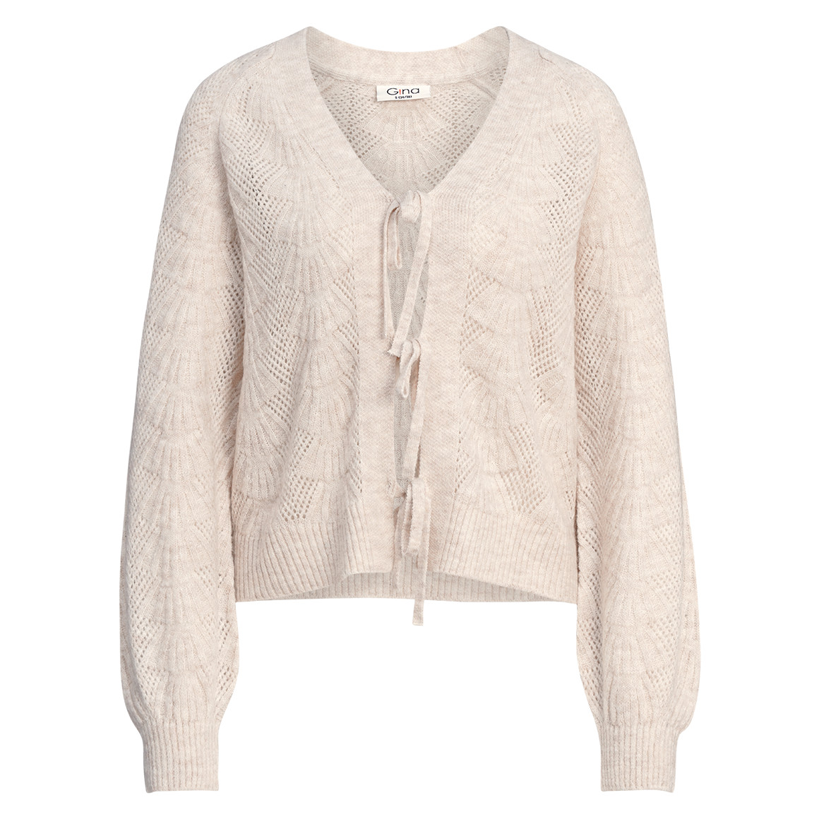 Damen Strickjacke mit Bindebändern von Gina