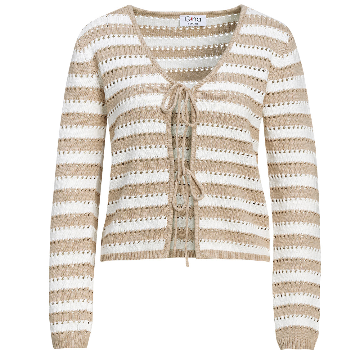 Damen Strickjacke mit Bindebändern von Gina