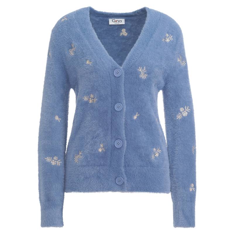 Damen Strickjacke mit Blumen-Stickerei von Gina