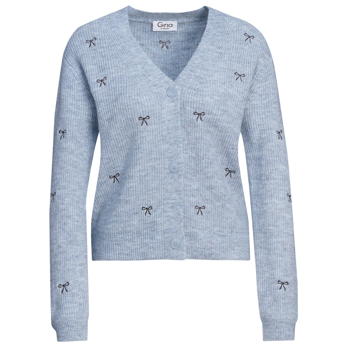 Damen Strickjacke mit Schleifen-Allover Damen Strickjacke mit Schleifen-Allover von Gina