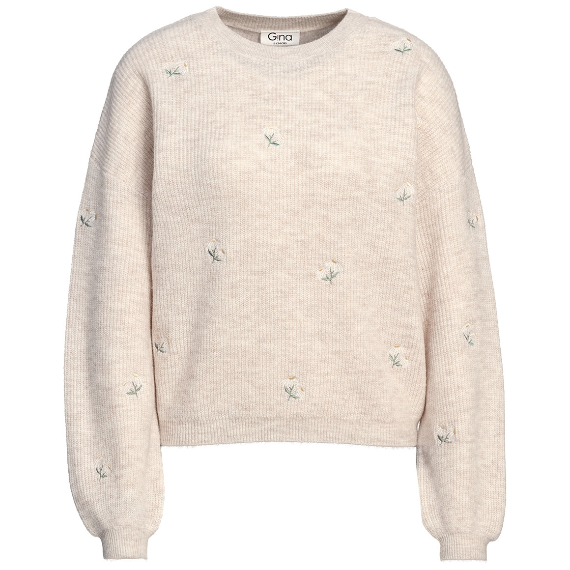 Damen Strickpullover mit Allover-Stickerei von Gina