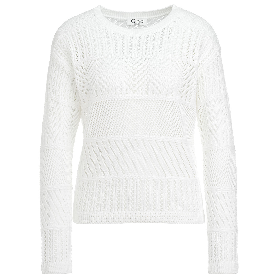 Damen Strickpullover mit Häkel-Muster von Gina