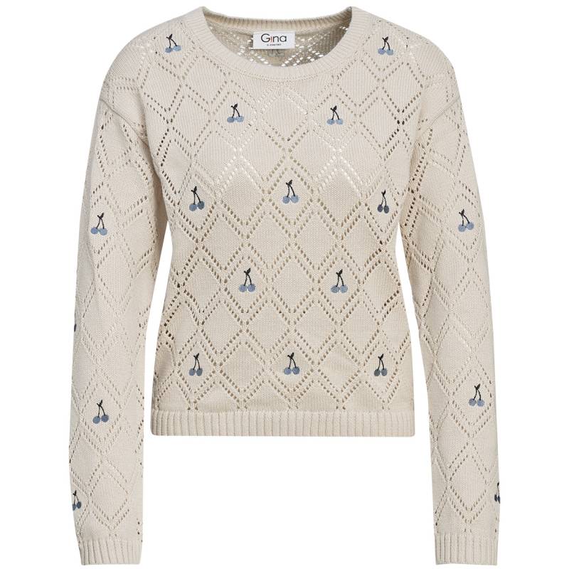 Damen Strickpullover mit Häkel-Muster von Gina