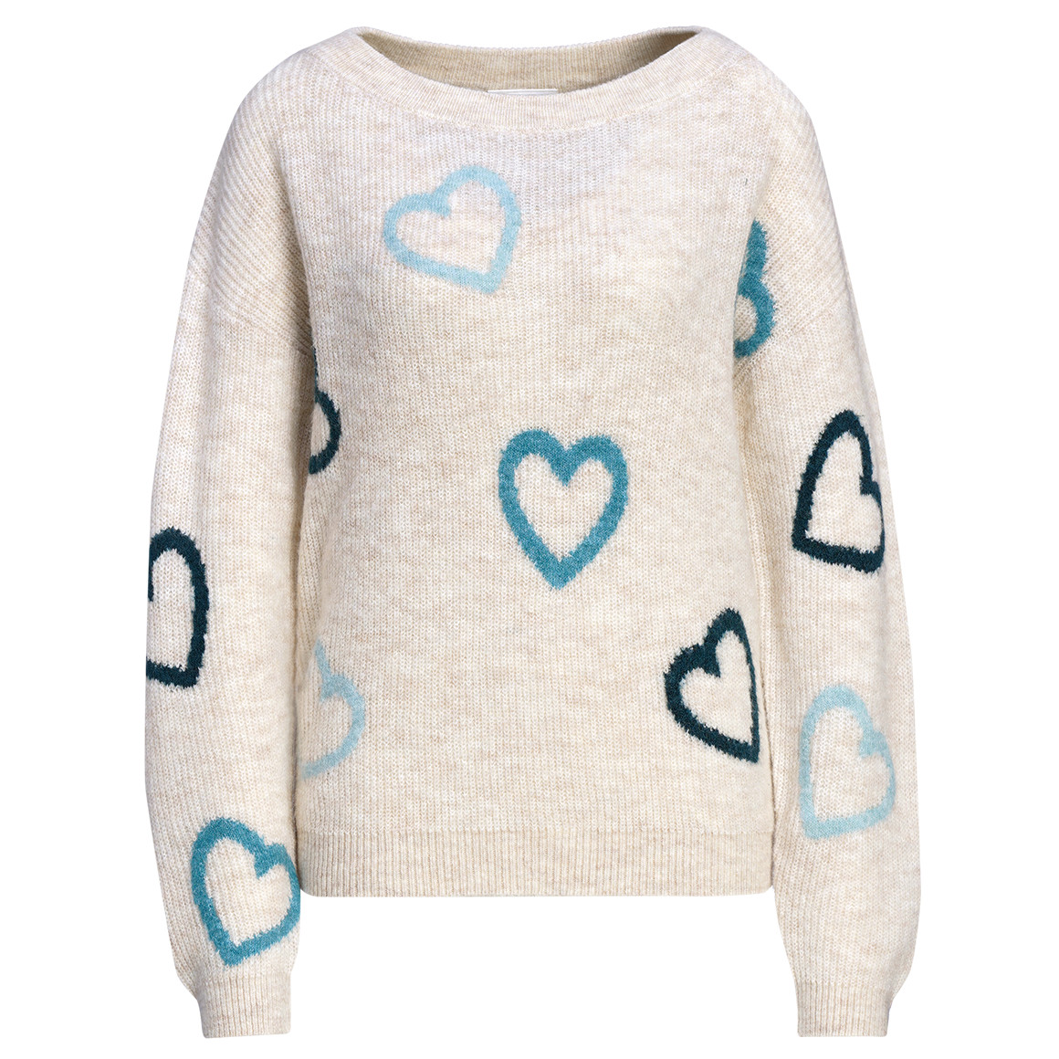 Damen Strickpullover mit Herz-Allover von Gina