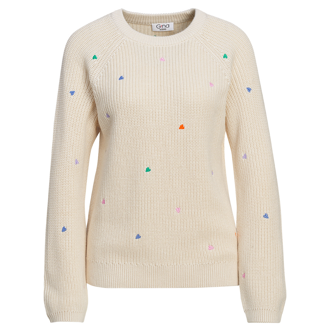 Damen Strickpullover mit Herz-Stickerei von Gina
