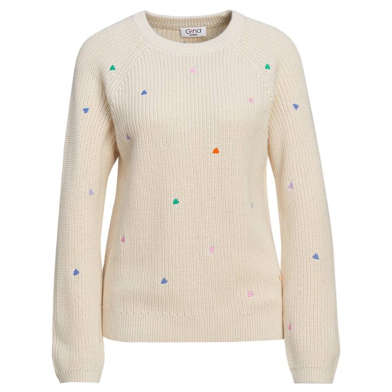 Damen Strickpullover mit Herz-Stickerei von Gina