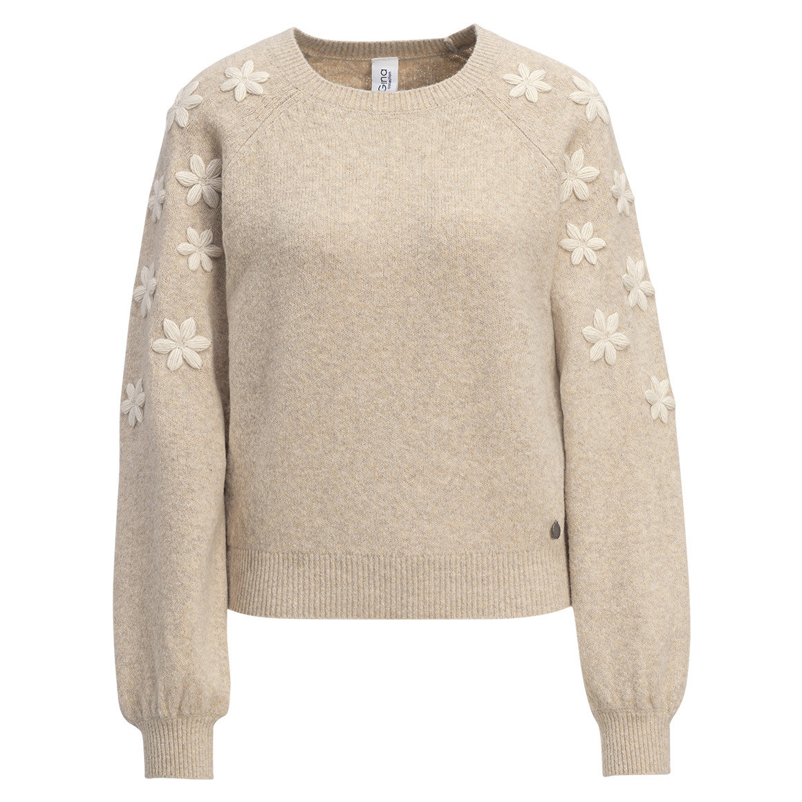 Damen Strickpullover mit floraler Applikation von Gina