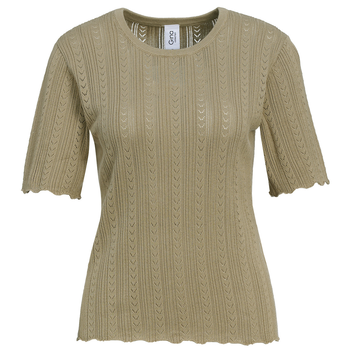 Damen Strickshirt mit Wellenbündchen Damen Strickshirt mit Wellenbündchen von Gina