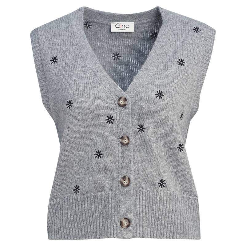 Damen Strickweste mit Allover-Stickerei von Gina