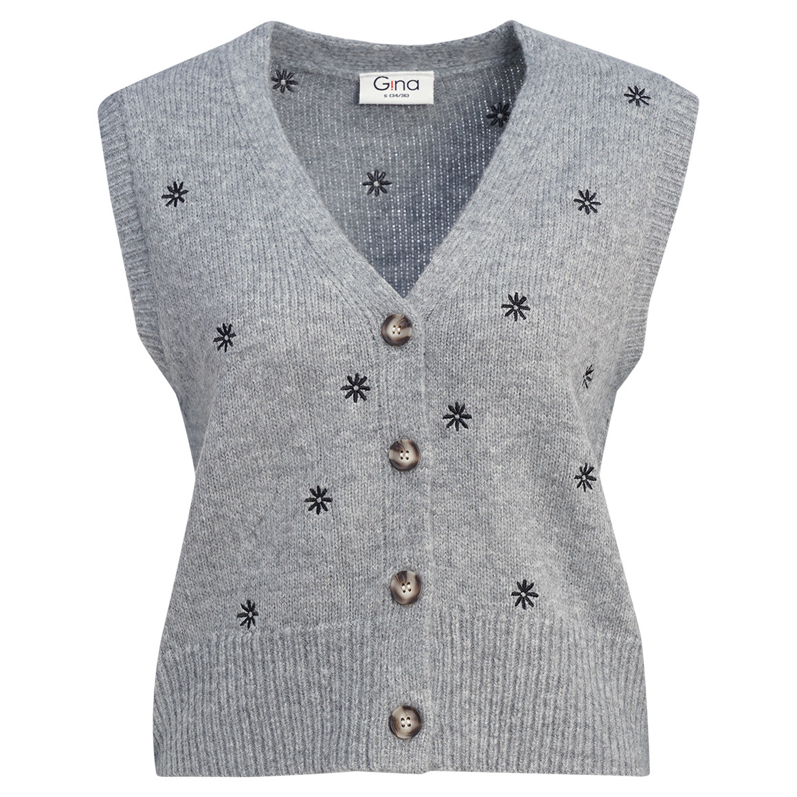 Damen Strickweste mit Allover-Stickerei Damen Strickweste mit Allover-Stickerei von Gina