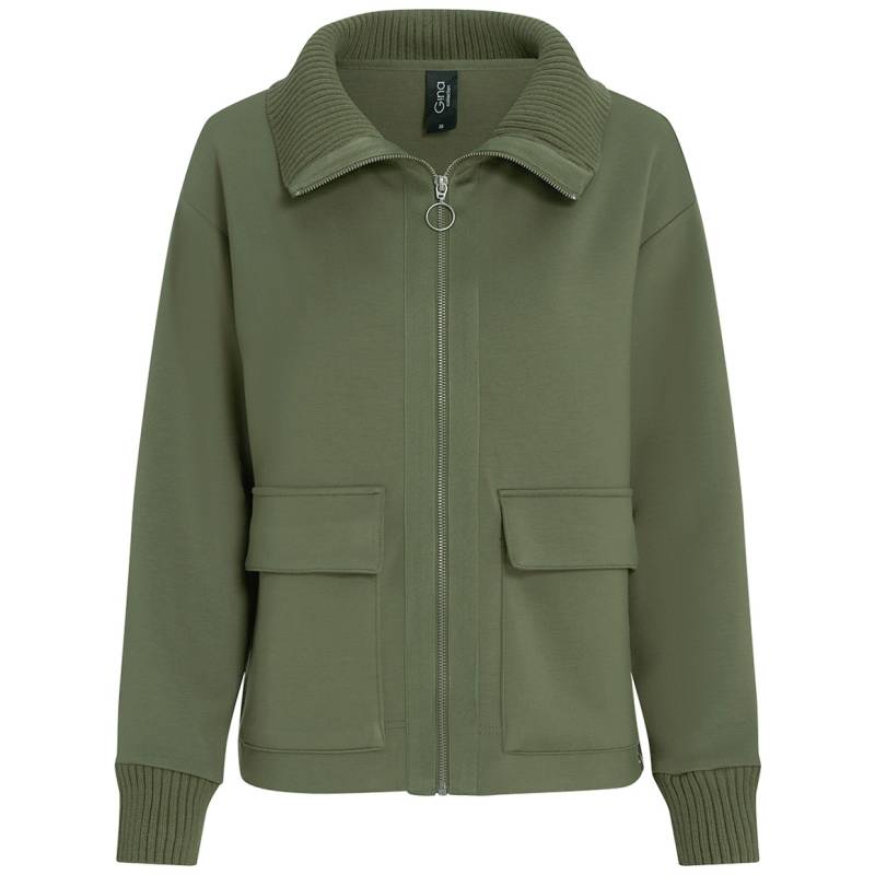 Damen Sweatjacke mit Strickkragen von Gina