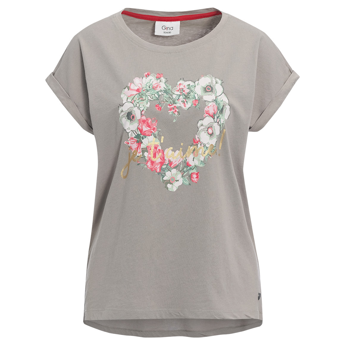 Damen T-Shirt mit Blumen-Motiv von Gina