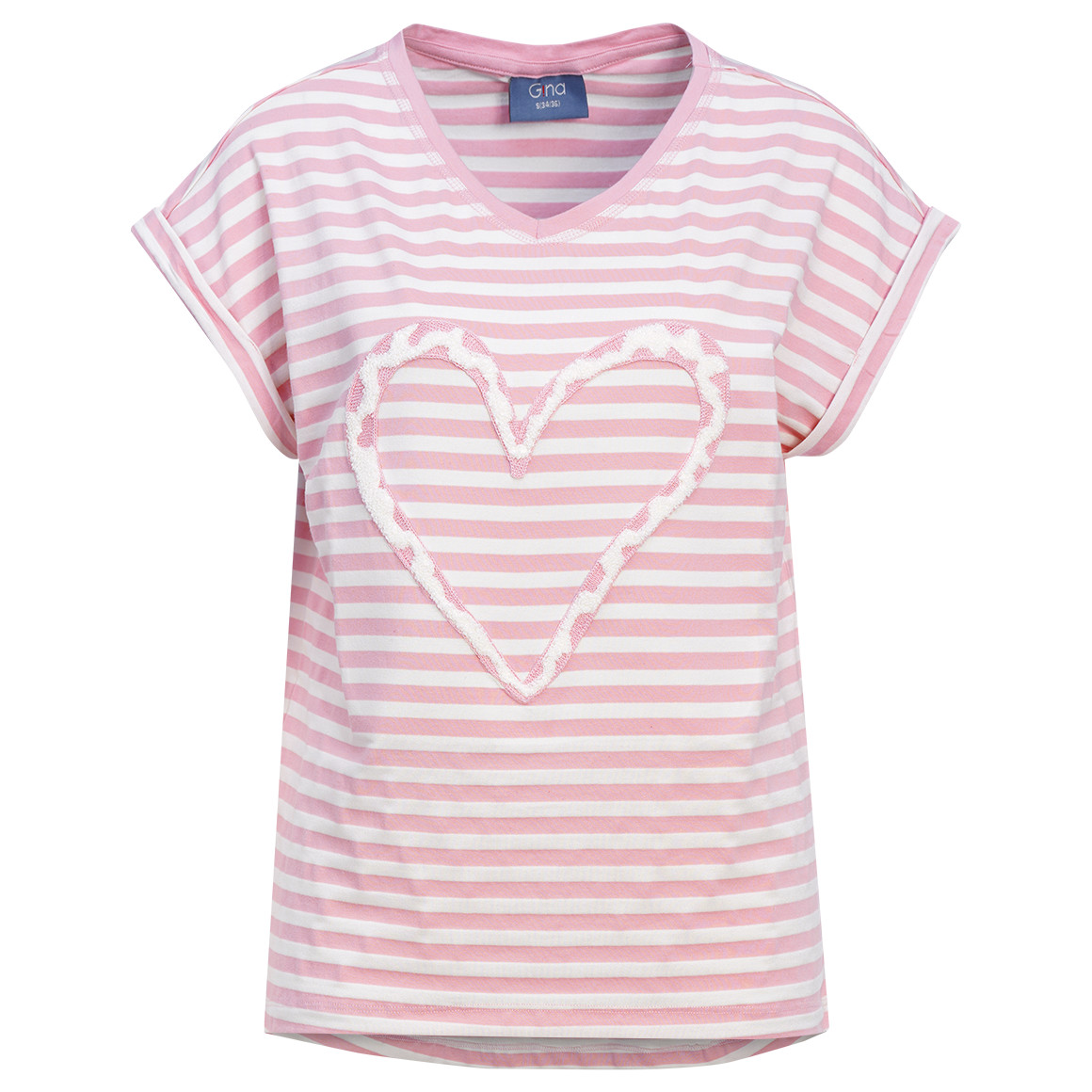 Damen T-Shirt mit Herz-Applikation von Gina