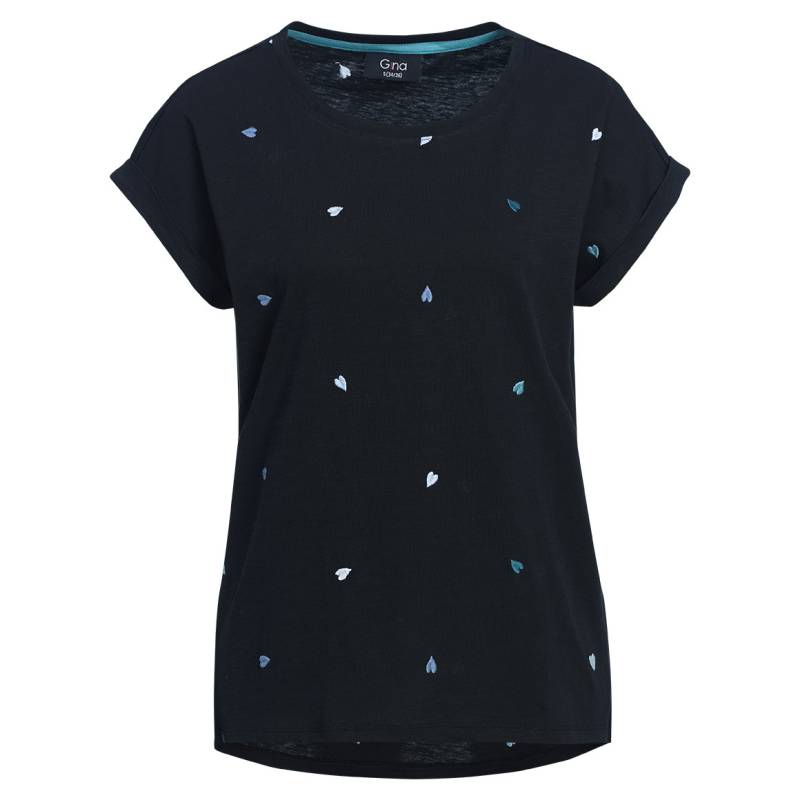 Damen T-Shirt mit Herz-Stickerei von Gina