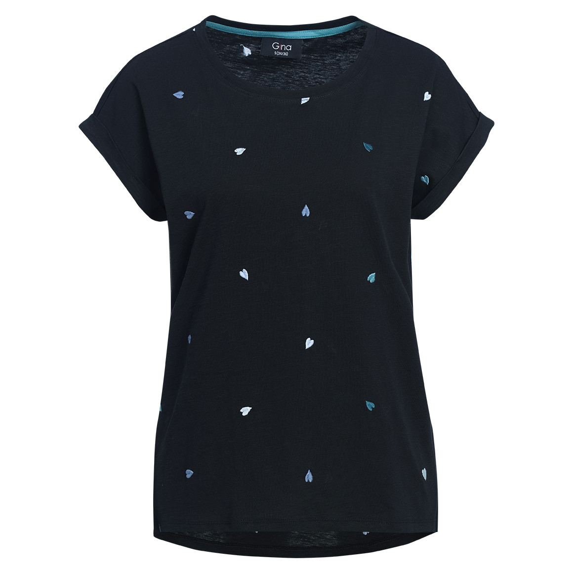 Damen T-Shirt mit Herz-Stickerei Damen T-Shirt mit Herz-Stickerei von Gina
