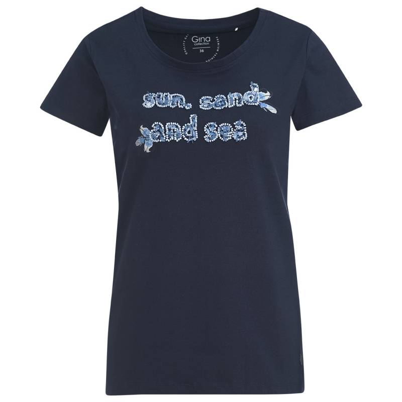 Damen T-Shirt mit Perlen-Schriftzug von Gina