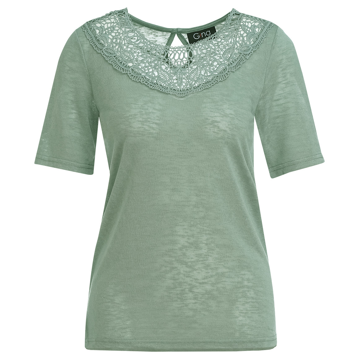 Damen T-Shirt mit Spitzenausschnitt von Gina