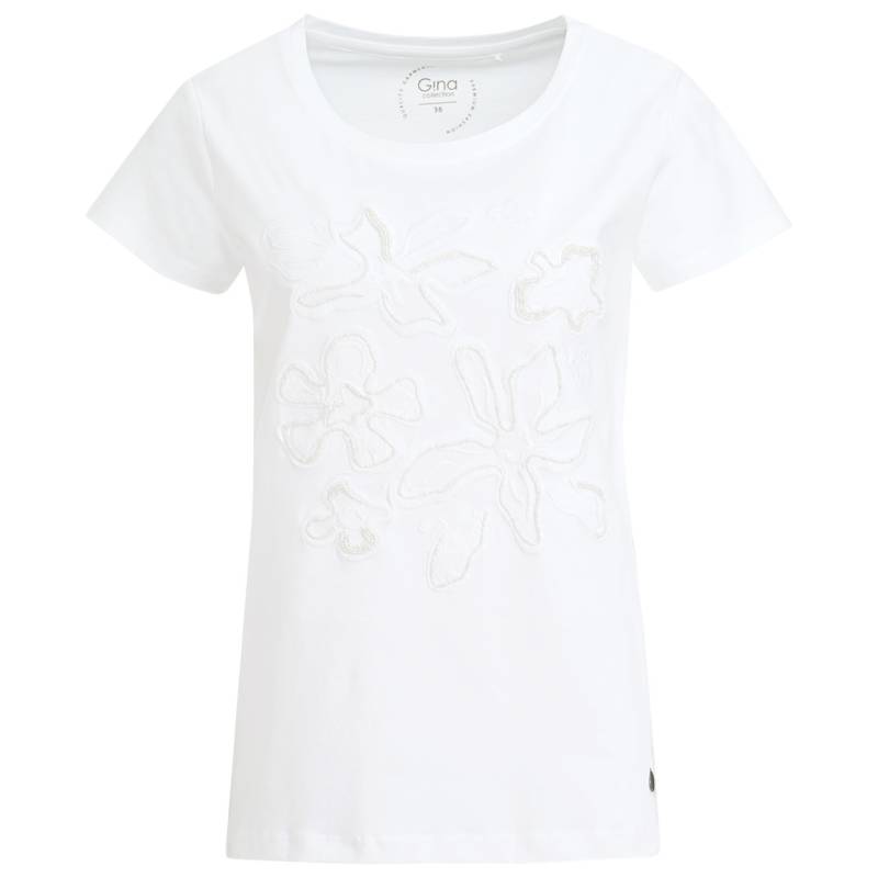 Damen T-Shirt mit Stickerei und Perlen Damen T-Shirt mit Stickerei und Perlen von Gina
