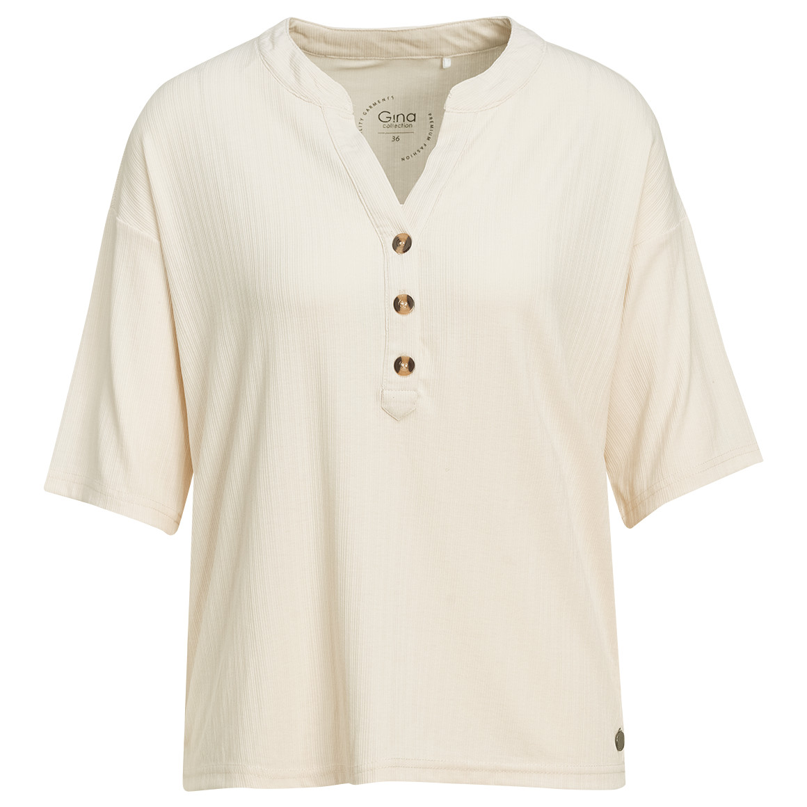 Damen T-Shirt mit Strukturstreifen von Gina