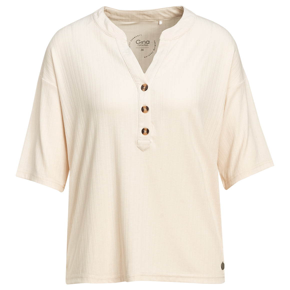 Damen T-Shirt mit Strukturstreifen von Gina