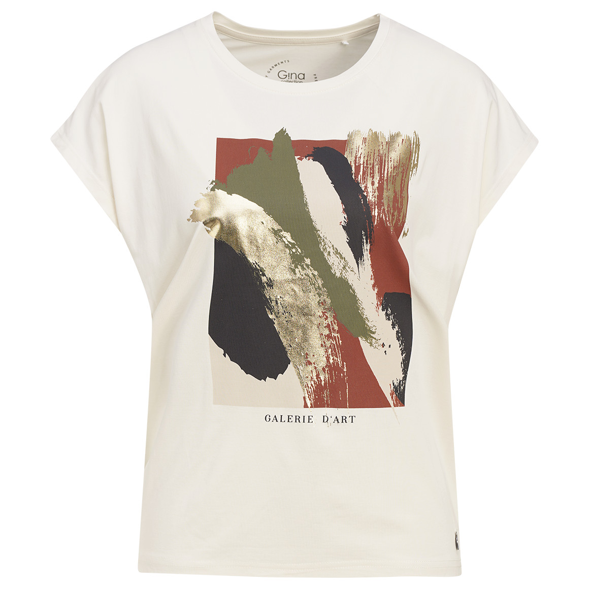 Damen T-Shirt mit glänzendem Print Damen T-Shirt mit glänzendem Print von Gina