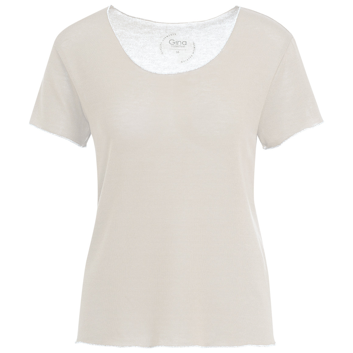 Damen T-Shirt mit glänzender Abschlussnaht Damen T-Shirt mit glänzender Abschlussnaht von Gina
