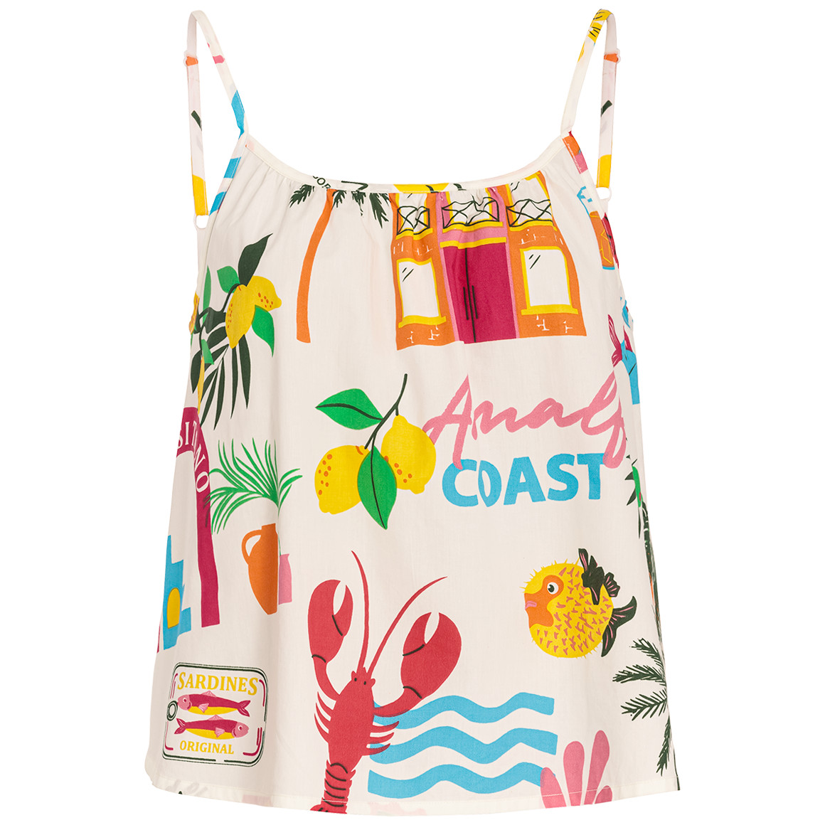 Damen Top mit Urlaubs-Motiven von Gina