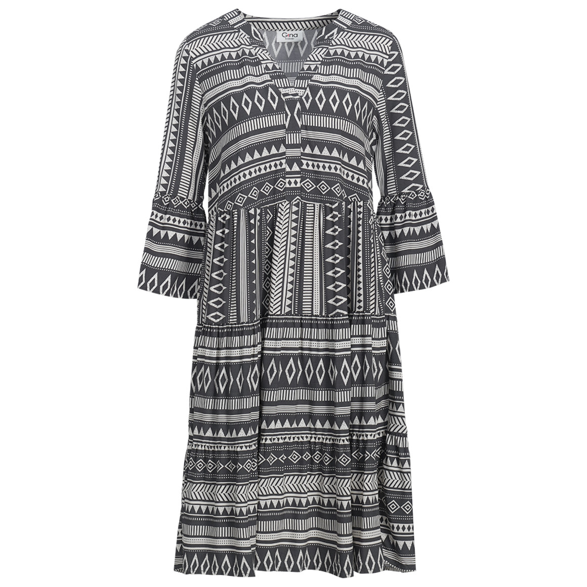 Damen Tunika-Kleid mit Allover-Muster von Gina