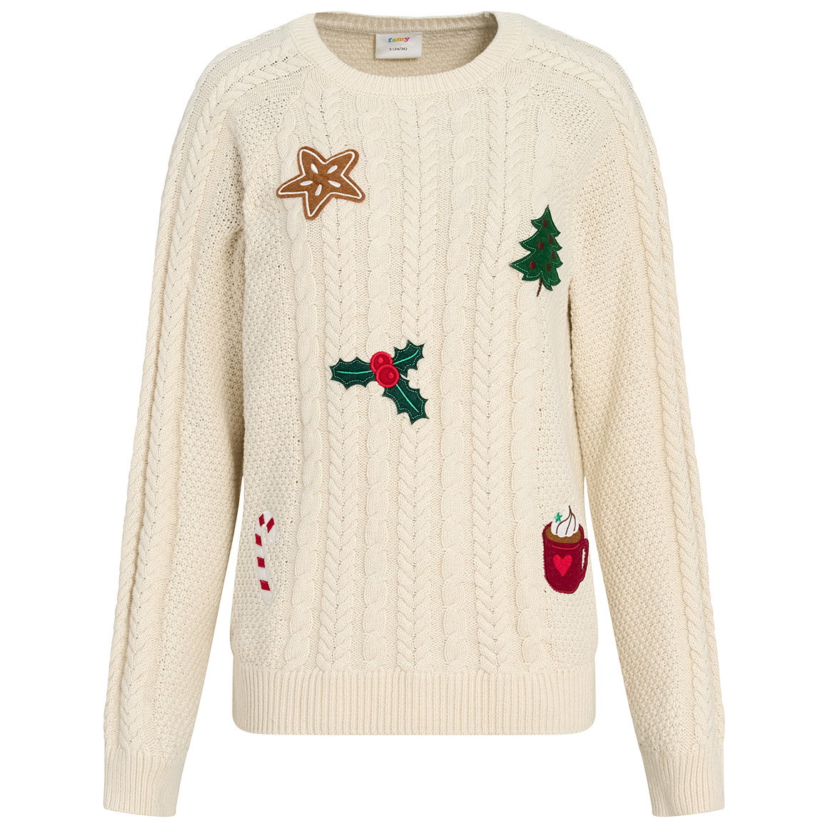 Damen Weihnachtspullover mit Zopfmuster Damen Weihnachtspullover mit Zopfmuster von Gina