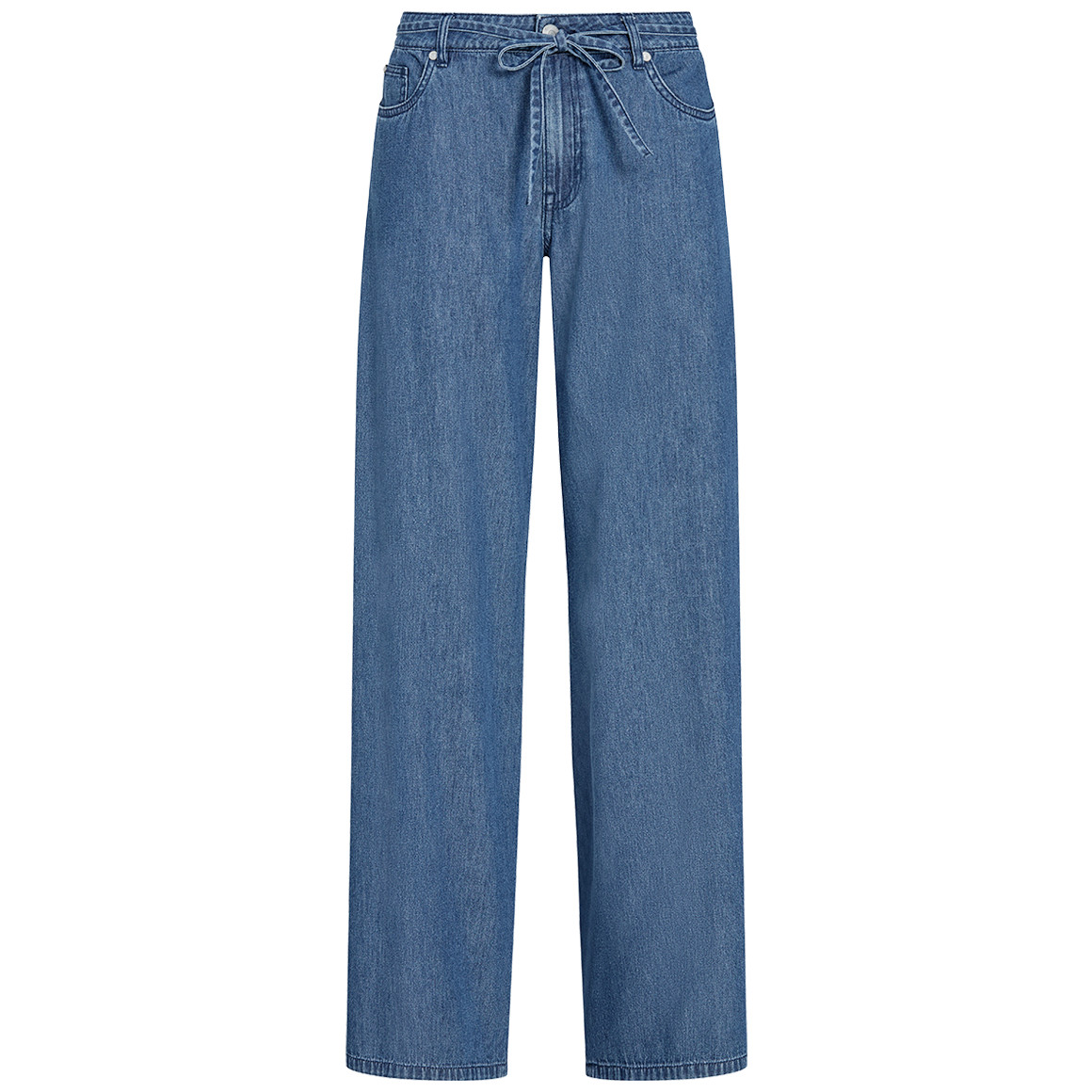 Damen Wide-Leg-Jeans mit Bindeband von Gina