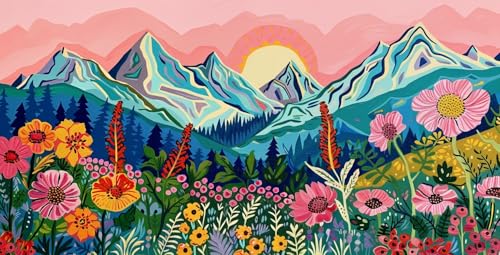 Ginfonr Puzzle 1000 Teile, Berge Puzzle Erwachsene Herausforderndes Rätsel,Blumen Puzzlespiele Für Die Ganze Familie, EIN Festliches Geschenk Für Freunde in Einer Schönen Verpackung von Ginfonr