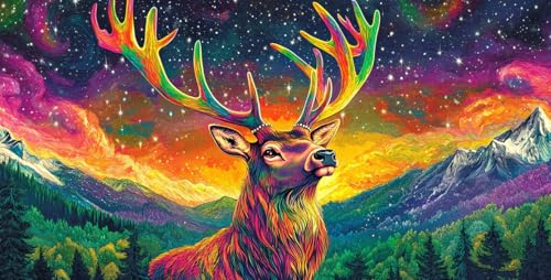 Ginfonr Puzzle 1000 Teile, Rentier Puzzle Erwachsene Herausforderndes Rätsel,Landschaft Puzzlespiele Für Die Ganze Familie, EIN Festliches Geschenk Für Freunde in Einer Schönen Verpackung von Ginfonr