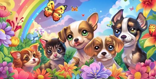 Ginfonr Puzzle 1000 Teile, Welpe Puzzle Erwachsene Herausforderndes Rätsel,Haustiere Puzzlespiele Für Die Ganze Familie, EIN Festliches Geschenk Für Freunde in Einer Schönen Verpackung von Ginfonr