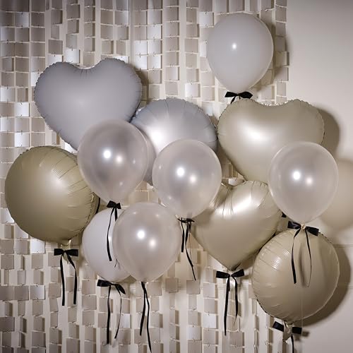 Ballonbündel, cremefarben, Perlglanz, Folien- und Latexballons mit Schleifen und Bindfaden, 12 Stück Ballonbündel, cremefarben, Perlglanz, Folien- und Latexballons mit Schleifen und Bindfaden, 12 Stück von Ginger Ray